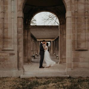 Bride and groom at The Concourse, Kansas City